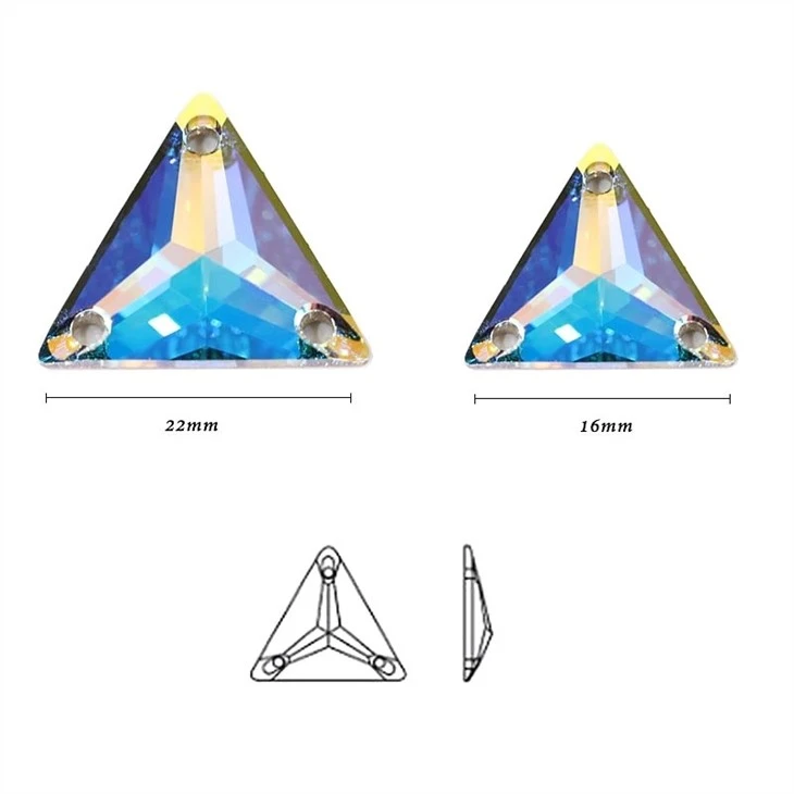 AB Triangle Sew On Rhinestones